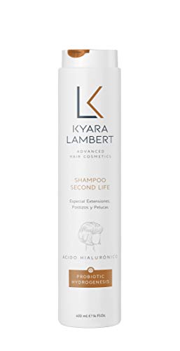 Kyara Lambert - Shampoo Second Life con Ácido Hialurónico, 400ml | Champú Especial para Extensiones, Postizos y Pelucas | Champú Dermoprotector