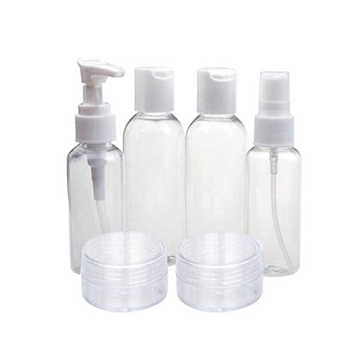 KYBHD Botella del Aerosol vacío Novedades portátiles Transparente del Recorrido de la Botella cosméticos Puntos Embotellado Seis Conjuntos (Color : Light Grey)