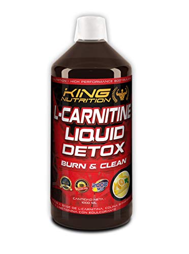 L-CARNITINE LIQUID DETOX 1litro Limon King Nutriton carnitina liquida quemagrasas con L-METIONINA, COLINA, INOSITOL, detoxifica y depura grasas del higado