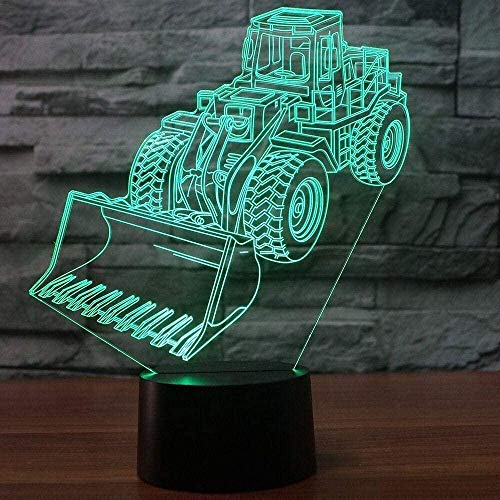 L¨¢mpara de excavadora Led 3D Night Light 7 Cambio de color Atm¨®sfera Remote Touch Lampe Vision Stereo Lamp L¨¢mpara de acr¨ªlico 3D como grandes regalos