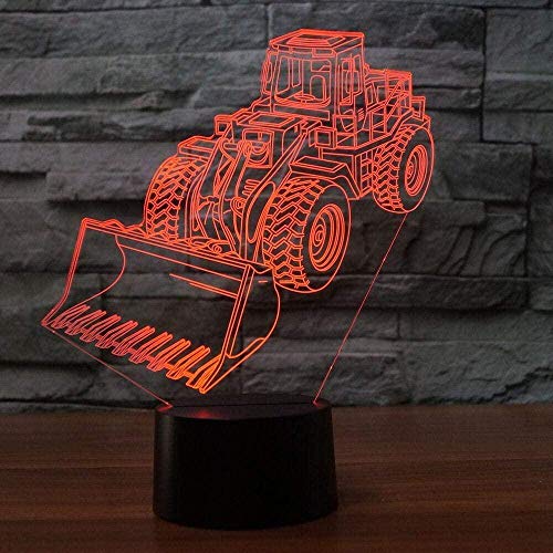 L¨¢mpara de excavadora Led 3D Night Light 7 Cambio de color Atm¨®sfera Remote Touch Lampe Vision Stereo Lamp L¨¢mpara de acr¨ªlico 3D como grandes regalos