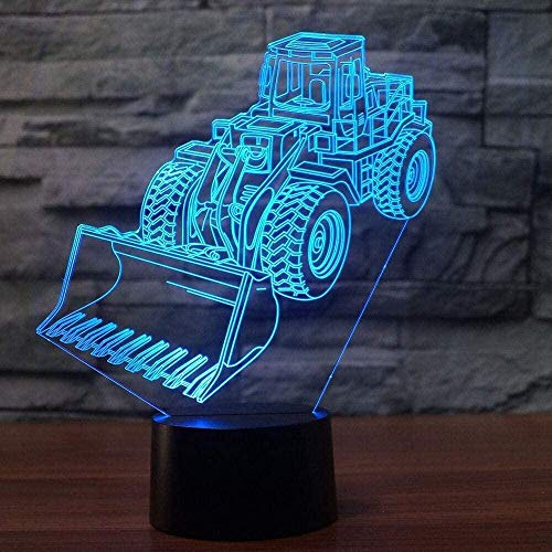 L¨¢mpara de excavadora Led 3D Night Light 7 Cambio de color Atm¨®sfera Remote Touch Lampe Vision Stereo Lamp L¨¢mpara de acr¨ªlico 3D como grandes regalos