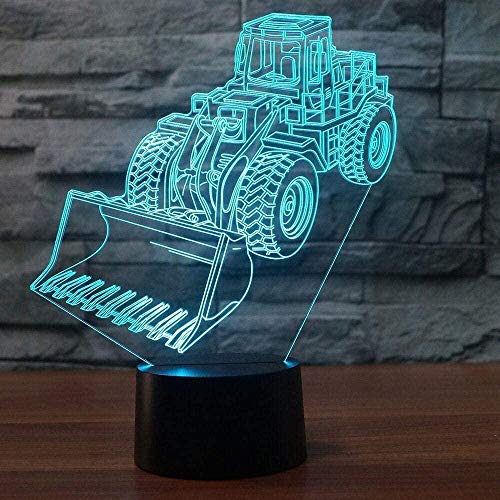 L¨¢mpara de excavadora Led 3D Night Light 7 Cambio de color Atm¨®sfera Remote Touch Lampe Vision Stereo Lamp L¨¢mpara de acr¨ªlico 3D como grandes regalos