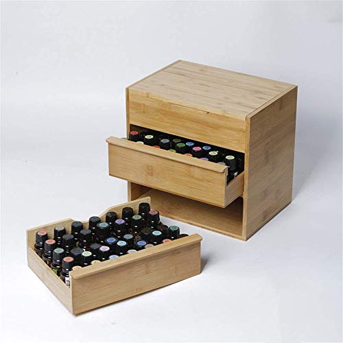 L-YINGZON 88 Ranura de Madera Caja de Aceite Esencial de 3 gradas Junta Interior extraíble con Capacidad 15/10/5 Botellas Ml de bambú Natural (Color: Natural, Tamaño: 26.5X24.5X19CM)