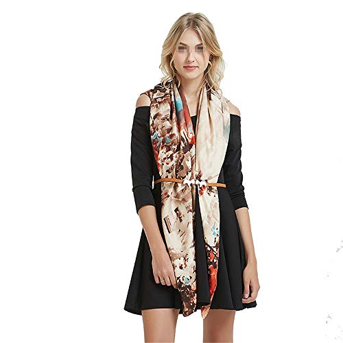 La Bufanda de Seda Tinta de Seda Grande de Agua de la Mujer de la impresión de la Cabeza Bufanda Bufanda Cuadrada de Seda 130 cm para Regalos del día de la Madre Mujeres Grande