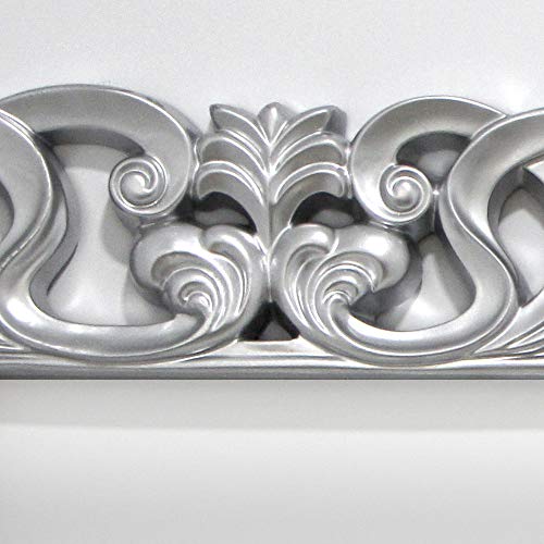 la fabrica del cuadro -Espejo Decorativo de Pared, Barroco Color Plata, Modelo Goya - Medida Exterior 88x178 cm, Medida de Espejo 48x138 cm