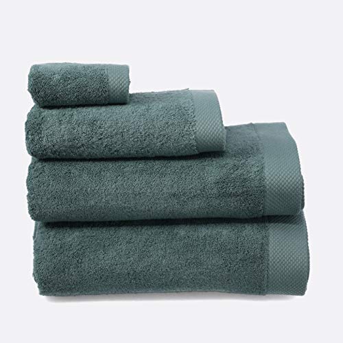 LA MALLORQUINA Toallas Basic LM - Toalla 100% algodón Peinado - Toallas de Baño - Gran Capacidad de absorción y Resistente al Lavado - Verde, Toalla Ducha - 70x140cm