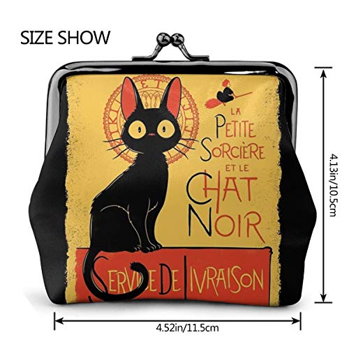 La Petite Sociere Et Le Chat Noir Service De Livraison monedero de cuero para cambiar el monedero, cierre de beso, mini cosméticos bolsas de maquillaje para mujeres y niñas