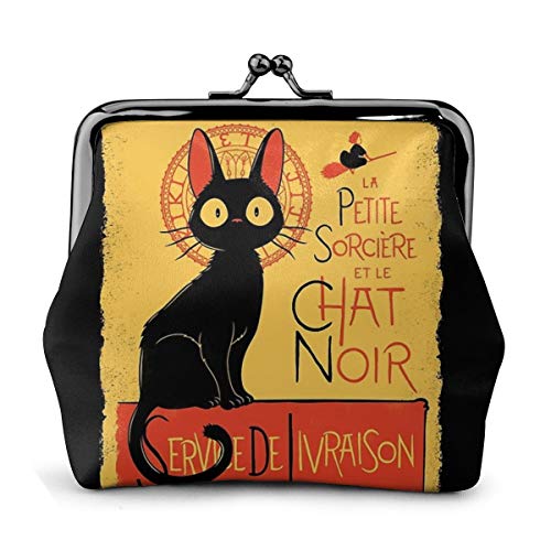 La Petite Sociere Et Le Chat Noir Service De Livraison monedero de cuero para cambiar el monedero, cierre de beso, mini cosméticos bolsas de maquillaje para mujeres y niñas