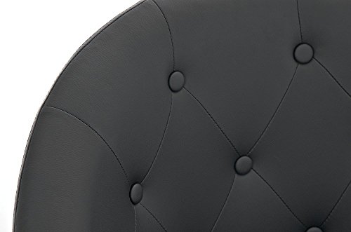 La Silla Española Marbella Taburete de Diseño, Piel, Negro, 50x40x63 cm