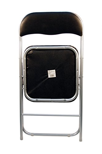 La Silla Española - Pack 6 Sillas plegables de aluminio con asiento y respaldo acolchados en PVC, modelo Sevilla, Color negro, 78x43,5x46 cm