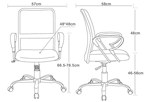 La Silla Española Salamanca Oficina sin Reposacabezas, Piel_sintética, Negro, 51.50x113x63.50 cm;tela