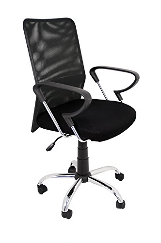 La Silla Española Salamanca Oficina sin Reposacabezas, Piel_sintética, Negro, 51.50x113x63.50 cm;tela