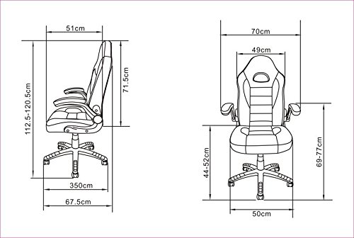 La Silla Española Sepulveda Silla de Oficina, Piel Sintética, Azul Y Negro, 50x50x120 cm