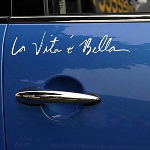 La Vita e Bella Inglés Carta Lado de la Puerta del Coche Pegatinas Reflectantes Vinilo decoración del Coche de la Etiqueta