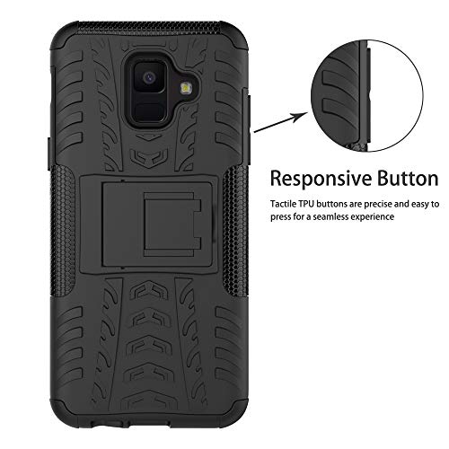 Labanema Galaxy A6 2018 Funda, [Heavy Duty] [Doble Capa] [Protección Pesada] Híbrida Resistente Funda Protectora y Robusta para Samsung Galaxy A6 2018 (con 4 en 1 Regalo empaquetado) - Negro