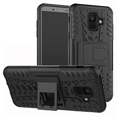 Labanema Galaxy A6 2018 Funda, [Heavy Duty] [Doble Capa] [Protección Pesada] Híbrida Resistente Funda Protectora y Robusta para Samsung Galaxy A6 2018 (con 4 en 1 Regalo empaquetado) - Negro