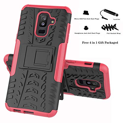 Labanema Galaxy A6 Plus 2018 Funda, [Heavy Duty] [Doble Capa] [Protección Pesada] Híbrida Resistente Funda Protectora y Robusta para Samsung Galaxy A6 Plus 2018 (con 4 en 1 Regalo empaquetado) - Rosa