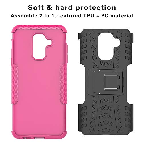 Labanema Galaxy A6 Plus 2018 Funda, [Heavy Duty] [Doble Capa] [Protección Pesada] Híbrida Resistente Funda Protectora y Robusta para Samsung Galaxy A6 Plus 2018 (con 4 en 1 Regalo empaquetado) - Rosa