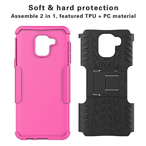 Labanema Galaxy J6 2018 Funda, [Heavy Duty] [Doble Capa] [Protección Pesada] Híbrida Resistente Funda Protectora y Robusta para Samsung Galaxy J6 2018 (con 4 en 1 Regalo empaquetado) - Rosa