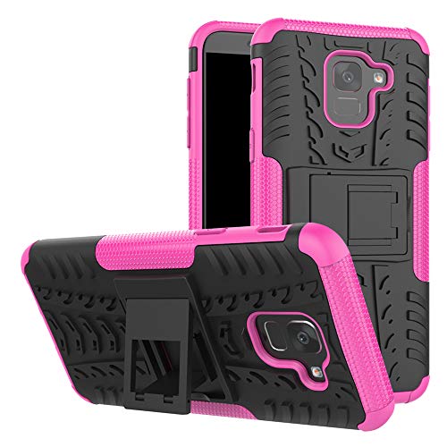 Labanema Galaxy J6 2018 Funda, [Heavy Duty] [Doble Capa] [Protección Pesada] Híbrida Resistente Funda Protectora y Robusta para Samsung Galaxy J6 2018 (con 4 en 1 Regalo empaquetado) - Rosa
