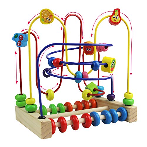 Laberinto Madera Abaco Frutas Juguete Abalorios Madera Cuentas de Maze Cube Juegos Educativos Para Niños 3 4 5 6