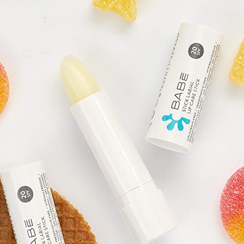 Laboratorios Babé - Stick Labial 4 gr, Con Protección Solar, Crema Labial, Acción Hidratante, Bálsamo de Labios, Sin Aceites Minerales, Transparente, Uso Diario, Exposición al Sol