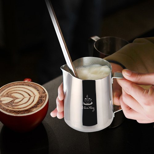 L'acciaio inossidabile latte- 20 oz (600ML) la schiuma di latte lanciatore misurino scale Espresso Cappuccino di Latte Caffè Latte Art