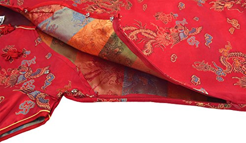Laciteinterdite Vestido Chino para niña, Qipao tradicionale Rojo Motivo Dragones 4 años