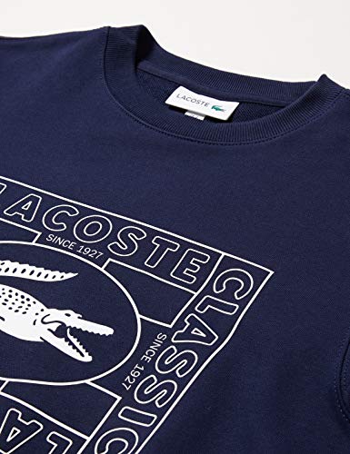 Lacoste Sh8807 Sudadera, Azul (Marine 166), Large (Talla del Fabricante: 5) para Hombre