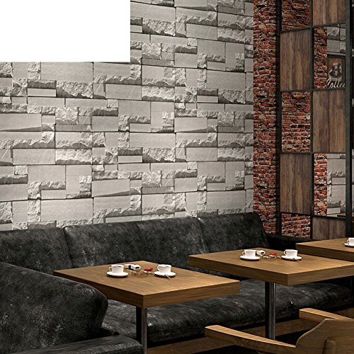 ladrillos de pared/retro ladrillo patrón wallpaper/papel pintado non woven/Wallpaper de restaurante/coffee shop-C