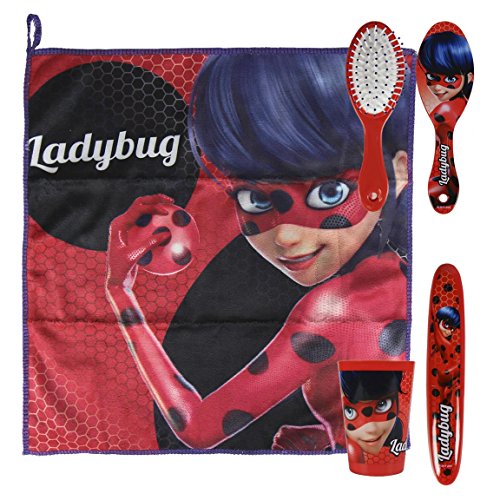 Lady Bug Miraculous - Set Neceser higiene Comedor Escuela (Artesanía Cerdá 2500000703)