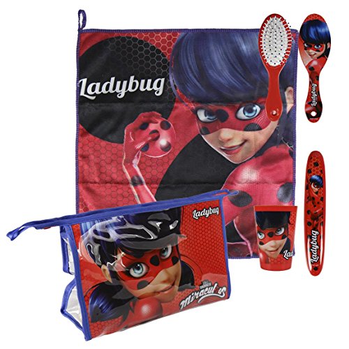 Lady Bug Miraculous - Set Neceser higiene Comedor Escuela (Artesanía Cerdá 2500000703)