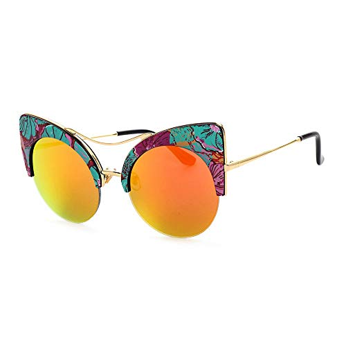 Lady Gafas de Sol Personalidad Femenina Polarizado Protección UV Gafas de Sol Película Tricolor Gato Ojos Moda Street Shot Gafas de Sol glaess para Mujer (Color : TY13)