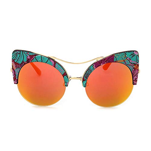 Lady Gafas de Sol Personalidad Femenina Polarizado Protección UV Gafas de Sol Película Tricolor Gato Ojos Moda Street Shot Gafas de Sol glaess para Mujer (Color : TY13)