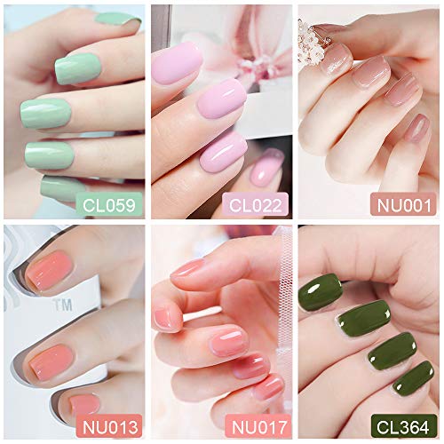 Lagunamoon Esmaltes Semipermanentes en Gel UV LED, Selección de 6 Colores Temáticos de Coleción de Frutas, Esmalte de Uñas Soak off 8ML - Melocotón