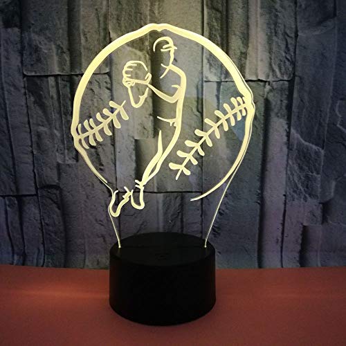 Lámpara de mesa creativa 3d jugando béisbol Usb lámpara 3d toque colorido led visual regalo atmósfera mesa moderna lámpara de mesa