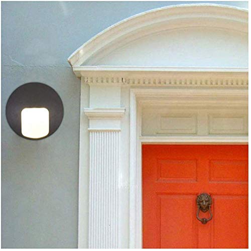 Lámpara de pared moderna, luz de seguridad exterior de aluminio impermeable al aire libre LED, utilizada para sala de estar balcón corredor parque camino, blanco cálido 9W Luz