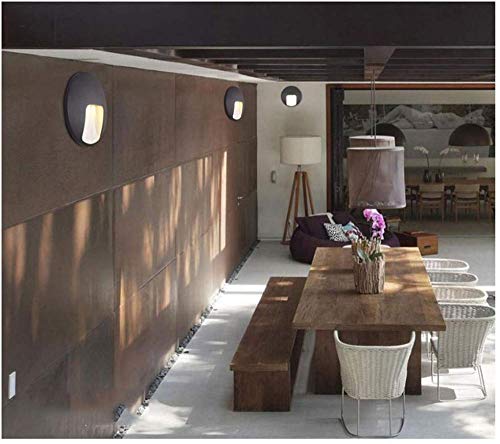 Lámpara de pared moderna, luz de seguridad exterior de aluminio impermeable al aire libre LED, utilizada para sala de estar balcón corredor parque camino, blanco cálido 9W Luz