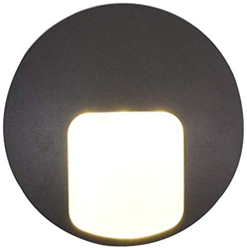 Lámpara de pared moderna, luz de seguridad exterior de aluminio impermeable al aire libre LED, utilizada para sala de estar balcón corredor parque camino, blanco cálido 9W Luz