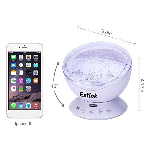 Lámpara de Proyector LED Luz Océano Mando a Distancia Reproductor de Música para Dormitorio de Niños, Fiestas, Regalos y Decoración del Hogar (Upgrated Blanco)