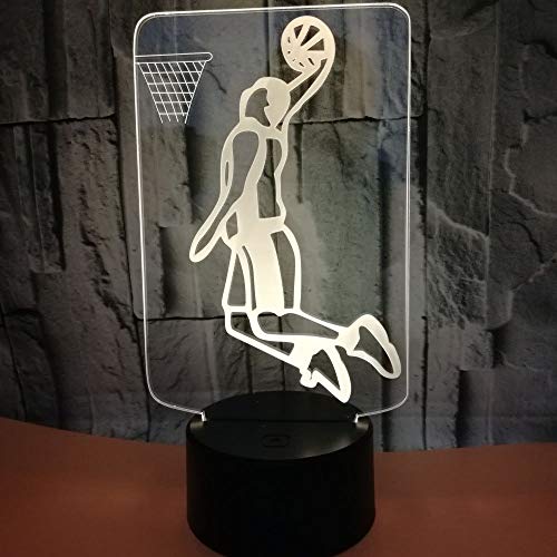 Lámpara de tiro 3d Control táctil colorido Baloncesto 3d Lámpara de escritorio visual LED Lámparas de mesa de atmósfera gradual tive
