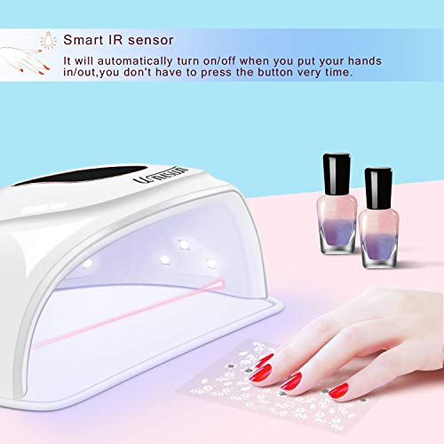 Lámpara UV para secador de gel de uñas Macaron Lámpara de curado de esmalte de uñas Máquina de luz ultravioleta Secador de uñas postizas Barniz de gel acrílico 500 calcomanías de uñas - 54W