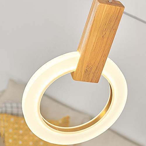 Lámparas colgantes Lámparas de acrílico, Nordic 3 anillos de techo de aluminio cepillado luces pendientes, creativo moderno de la decoración del accesorio de iluminación for el restaurante comedor Coc