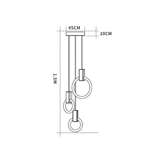 Lámparas colgantes Lámparas de acrílico, Nordic 3 anillos de techo de aluminio cepillado luces pendientes, creativo moderno de la decoración del accesorio de iluminación for el restaurante comedor Coc