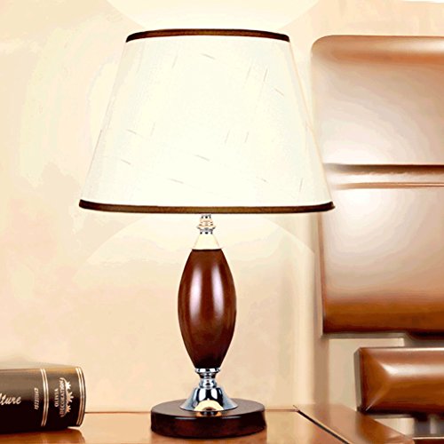 Lámparas de Escritorio Lámparas de Mesa y Mesilla Lámpara de mesa moderna de madera sólida del estilo chino, lámpara simple de la sala de estar del dormitorio Den, lámpara retra de la boda del hotel L