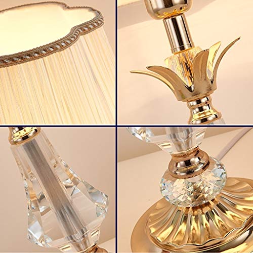 Lámparas de Mesa y mesilla de Noche Lámpara de Mesa de Cristal de Tela Minimalista Europea Lámpara de Mesa de Dormitorio Lámpara de Mesa de Sala de Estar Lámparas de Escritorio