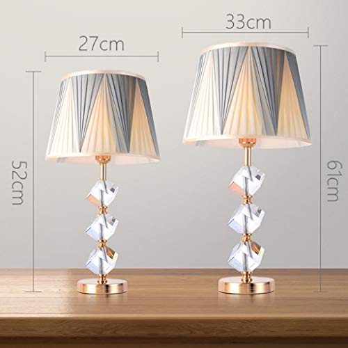 Lámparas de Mesa y mesilla de Noche Lámpara de Mesa de Cristal Moderna Minimalista Europea Lámpara de mesita de Noche Lámpara de Mesa Creativa Lámparas de Escritorio (tamaño : 61 * 33cm)