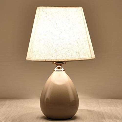 Lámparas de Mesa y mesilla de Noche Lámpara de Mesa de sombreado de cerámica y Tela de Estilo Minimalista Americano Sala de Estar Lámpara de mesilla de Noche Lámparas de Escritorio