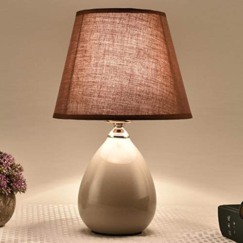 Lámparas de Mesa y mesilla de Noche Lámpara de Mesa de sombreado de cerámica y Tela de Estilo Minimalista Americano Sala de Estar Lámpara de mesilla de Noche Lámparas de Escritorio